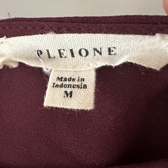 PLEIONE burgundy crepe chiffon top Nordstrom M - Picture 4 of 11